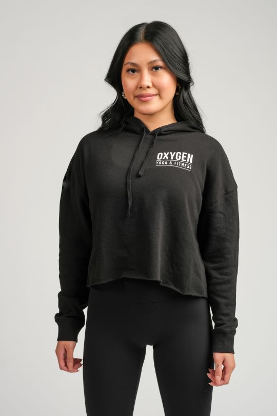 Between The Lines Left Chest Logo Cropped Hoodie
